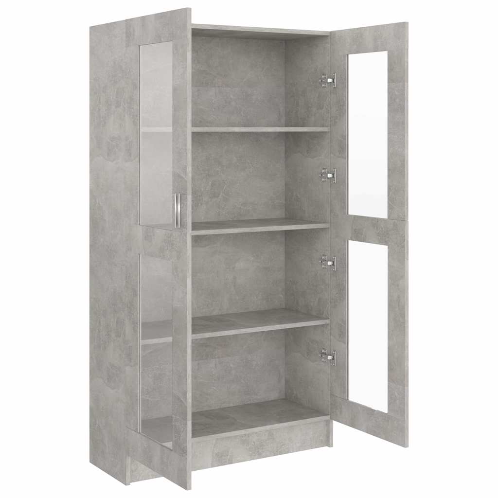 Vitrine Cabinet Concrete Grey 82.5x30.5x150 cm Engineered Wood